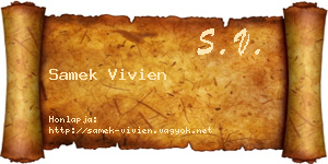 Samek Vivien névjegykártya
